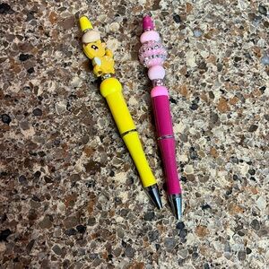 Handcrafted pens Bambi deer and pink charm